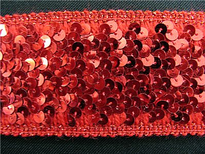 breites Paillettenband, rot, elastisch