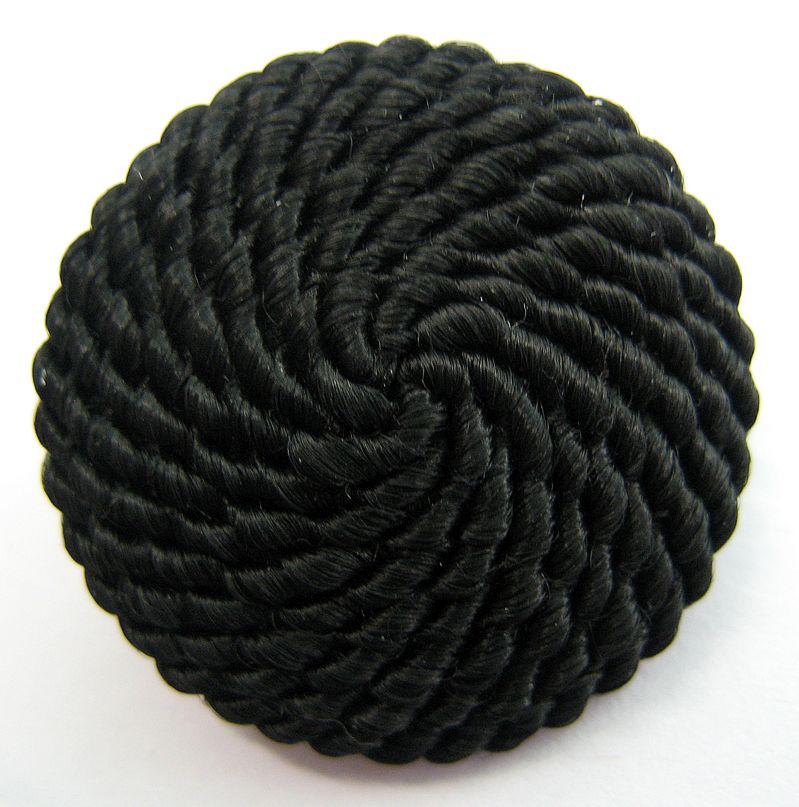 schwarzer Kordelknopf 2,7 cm